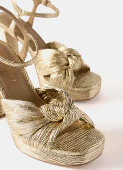 Amy Gold Textured Platform High Heels