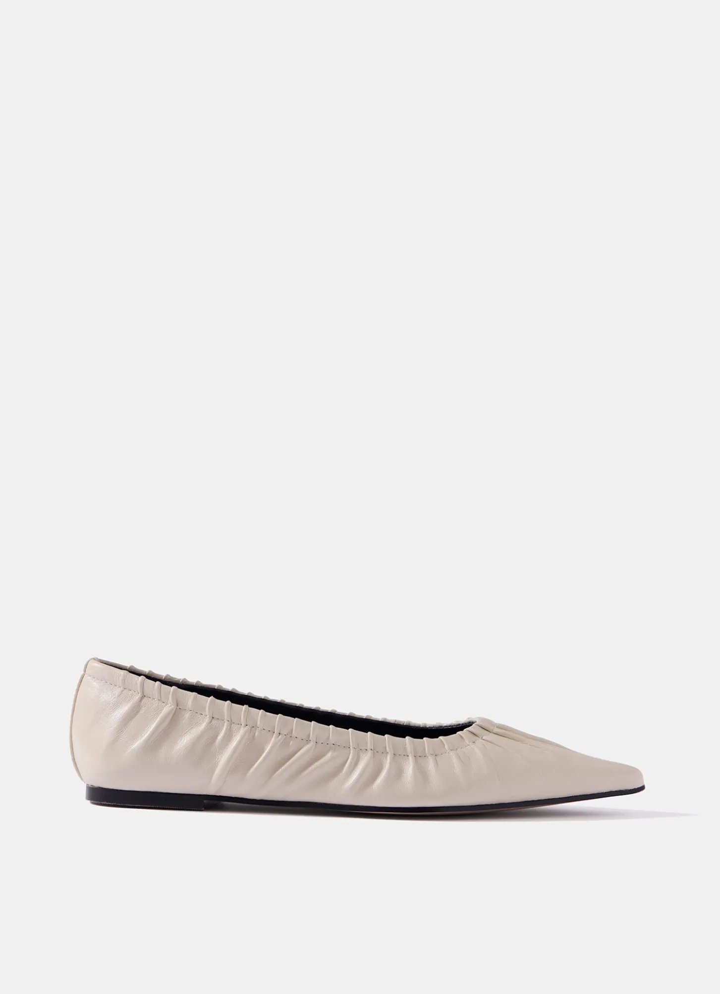 Arella Cream Leather Flat Pumps
