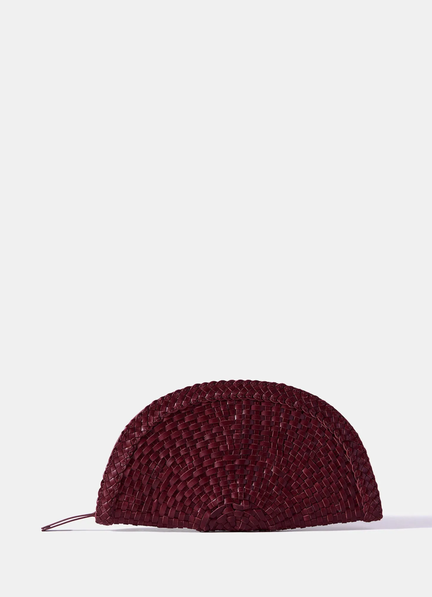 Bea Red Leather Woven Clutch