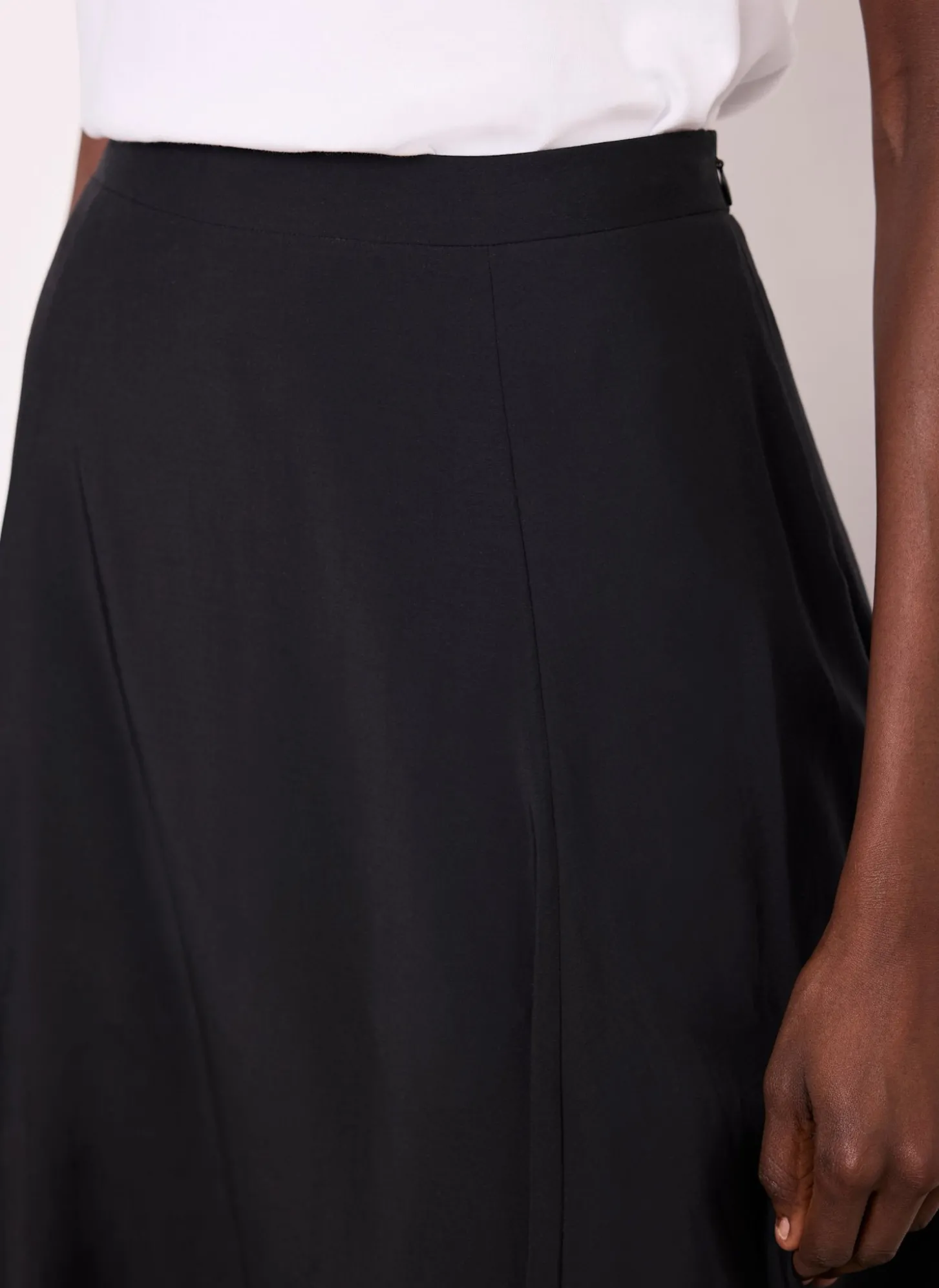 Black A Line Midi Skirt