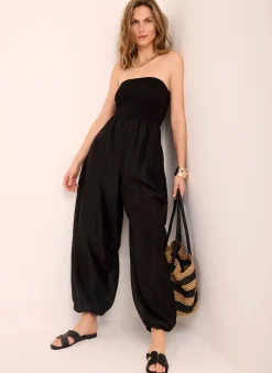Black Bandeau Balloon Jumpsuit