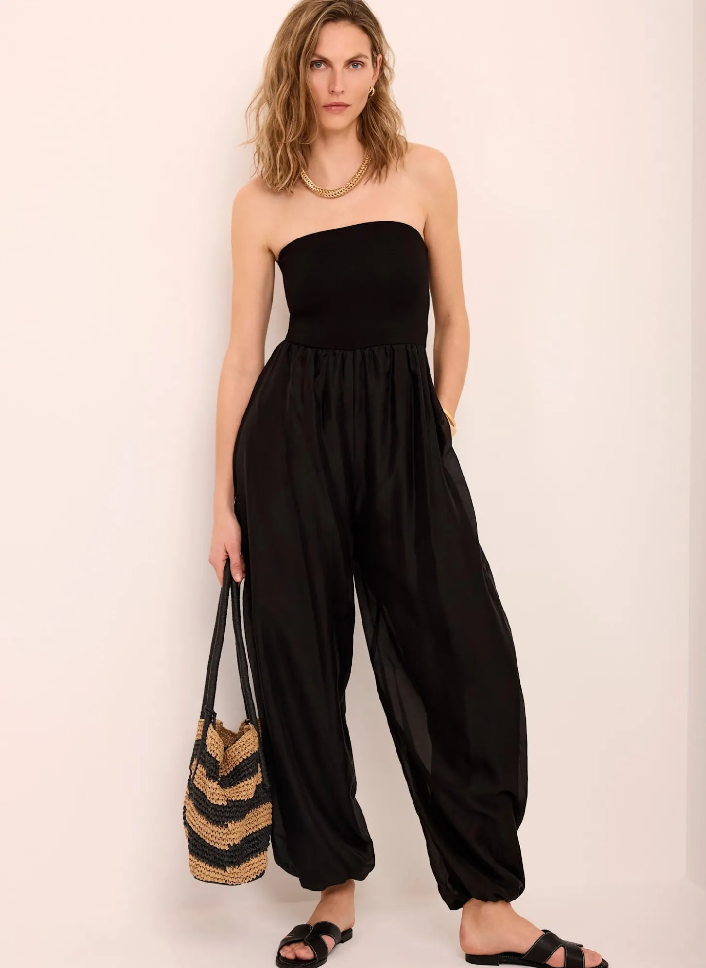 Black Bandeau Balloon Jumpsuit