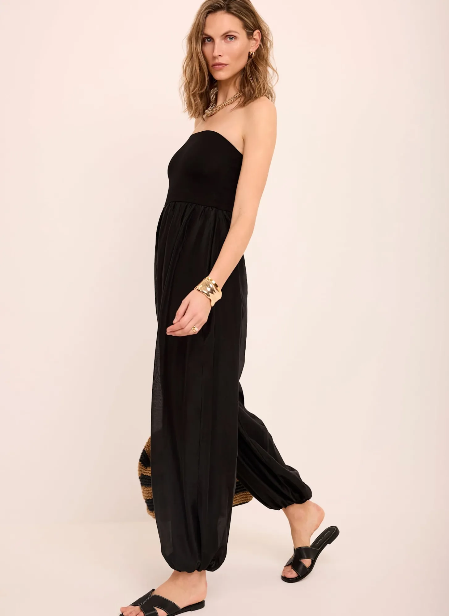 Black Bandeau Balloon Jumpsuit
