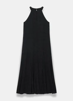 Black Beaded Halter Maxi Dress