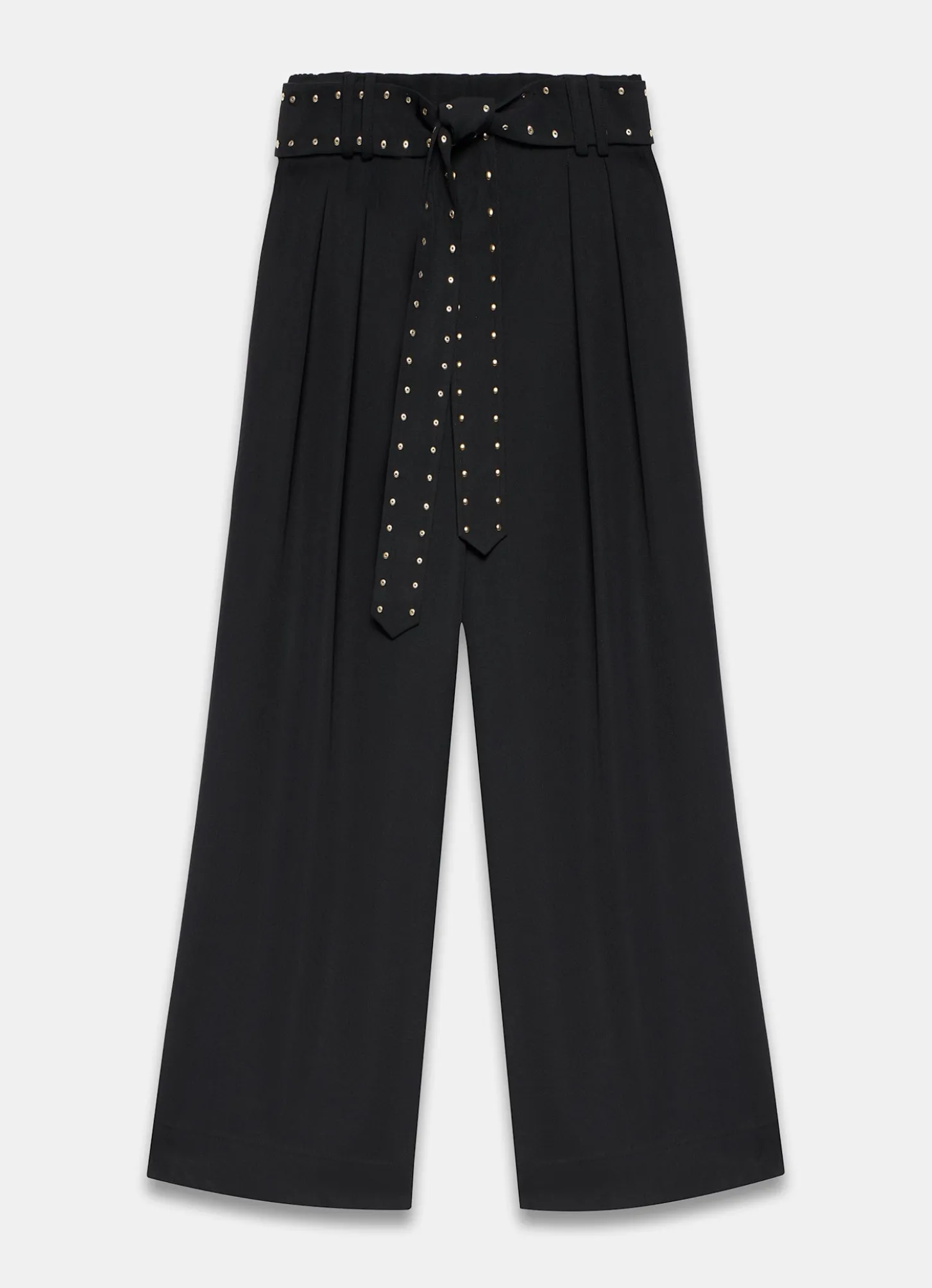 Black Belted Wide Trousers