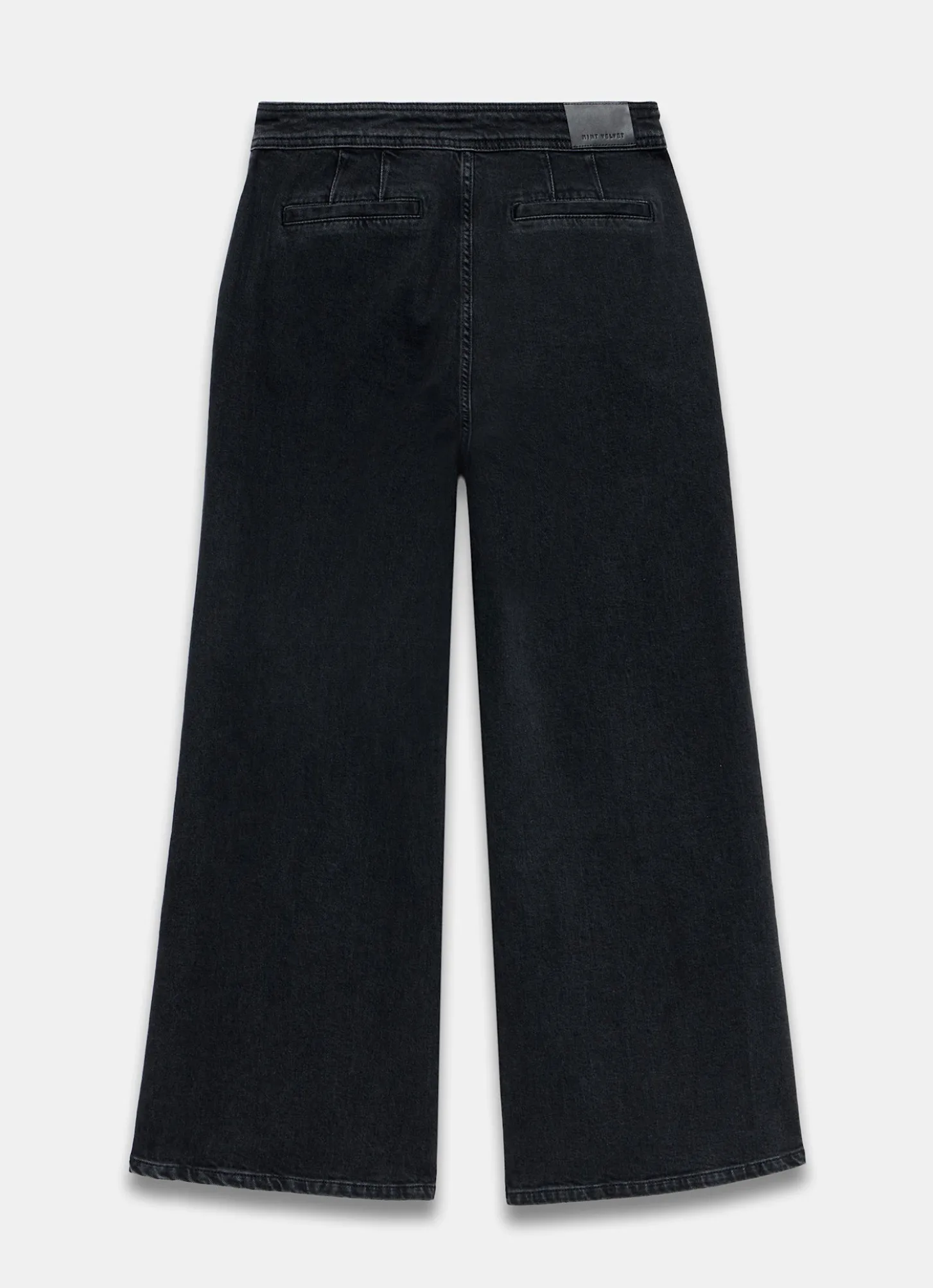 Black Button Detail Wide Jeans