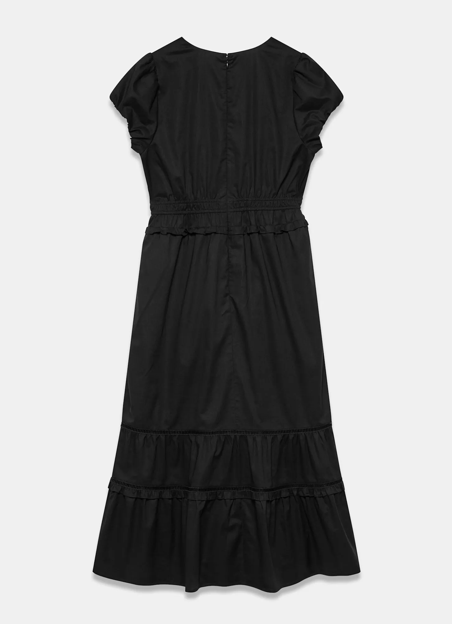 Black Cotton Midi Dress