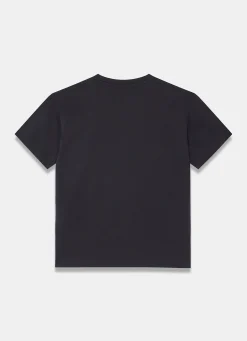 Black Cotton Seam Detail T-shirt