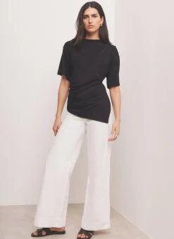 Black Draped Asymmetric Top