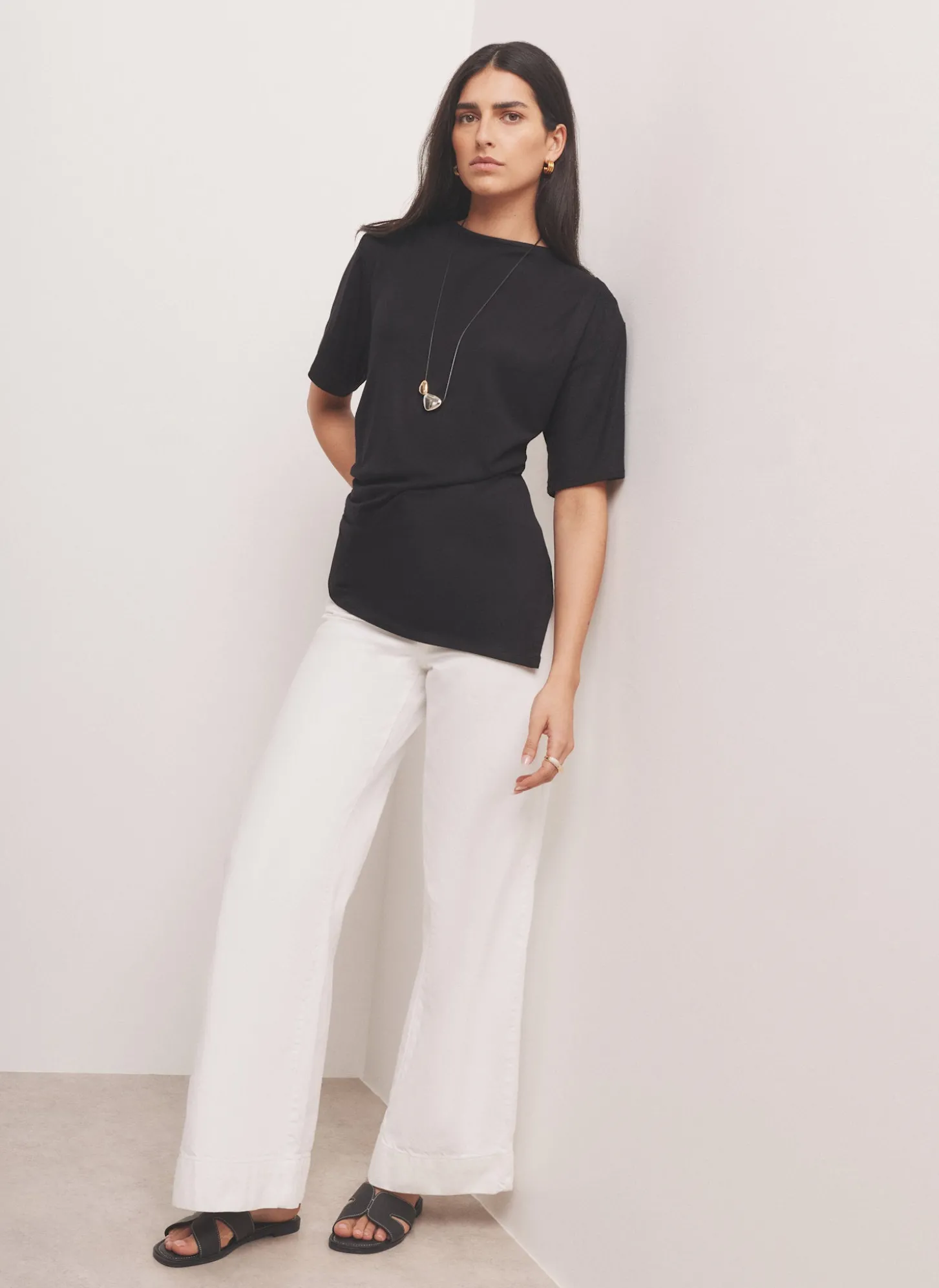 Black Draped Asymmetric Top