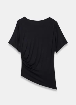 Black Draped Asymmetric Top