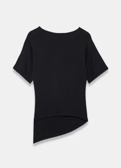 Black Draped Asymmetric Top
