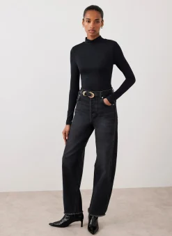 Black High Neck Layering Top