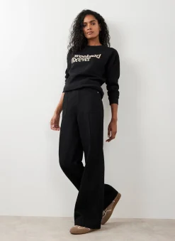 Black High Rise Wide Jeans