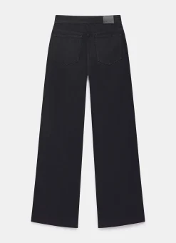 Black High Rise Wide Jeans