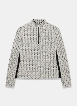 Black Jacquard Zip Top