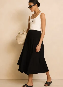 Black Jersey Asymmetric Skirt