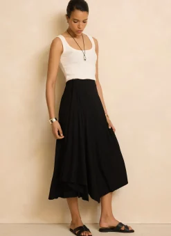 Black Jersey Asymmetric Skirt