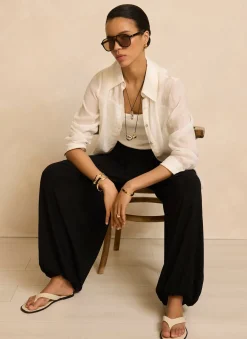Black Jersey Balloon Trousers
