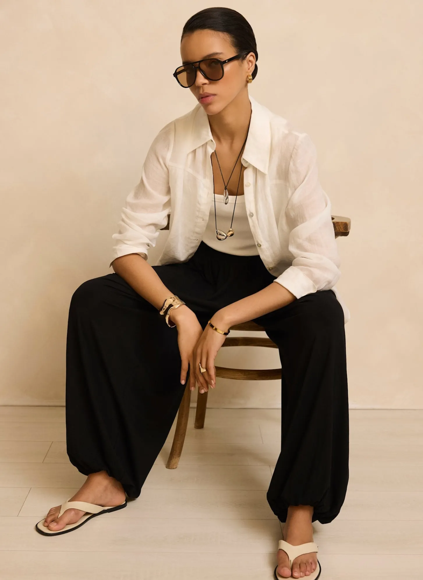 Black Jersey Balloon Trousers