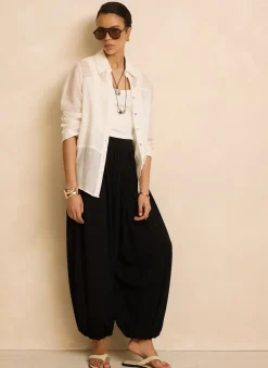 Black Jersey Balloon Trousers