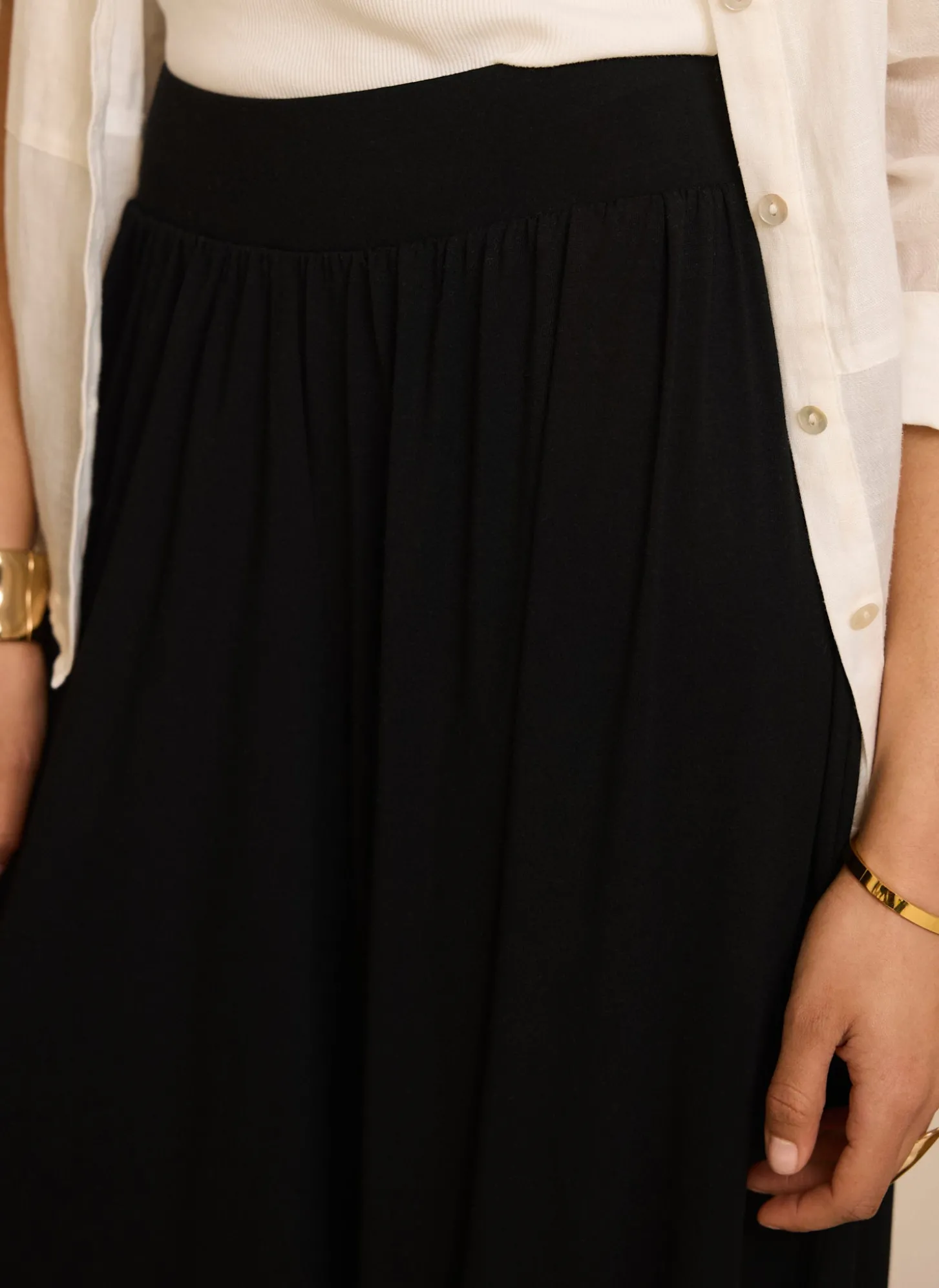 Black Jersey Balloon Trousers