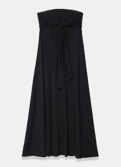 Black Jersey Bandeau Maxi Dress