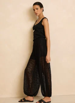 Black Lace Balloon Trousers