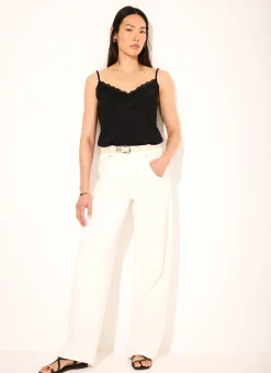Black Lace Detail Camisole Top