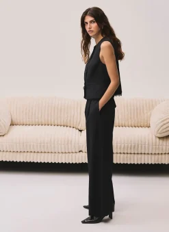 Black Lace Trim Waistcoat