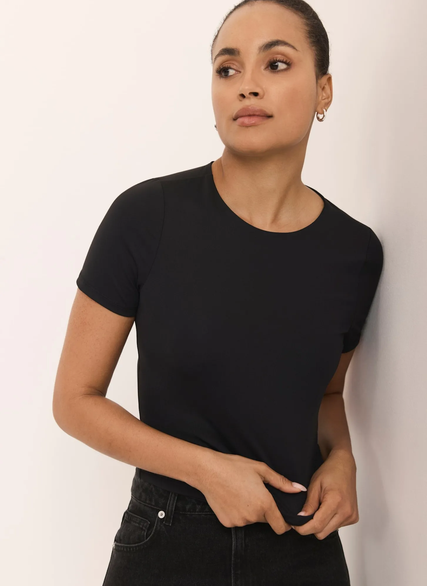Black Layering Short Sleeve Top