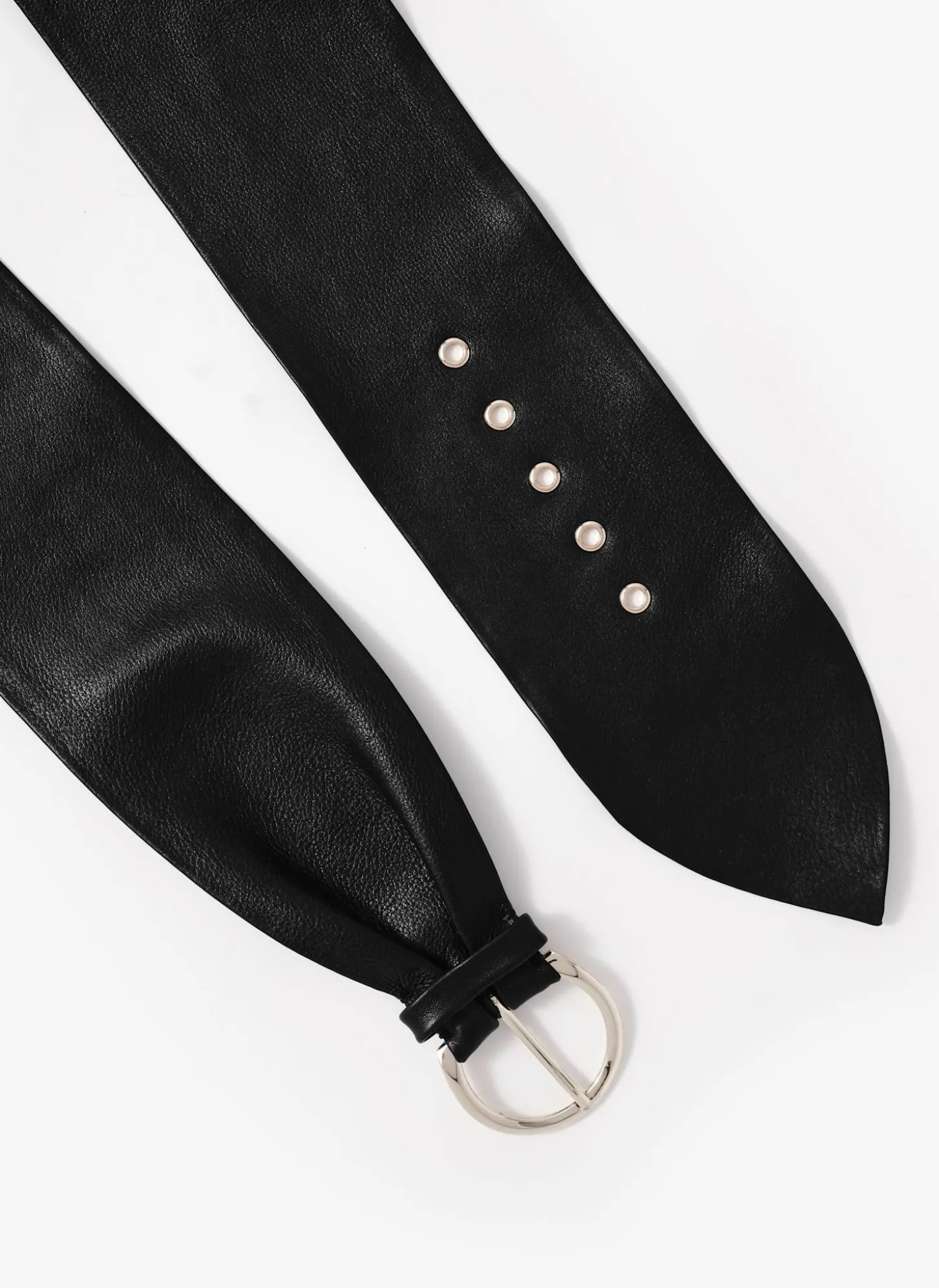 Black Leather Soft Wide Waist Belt