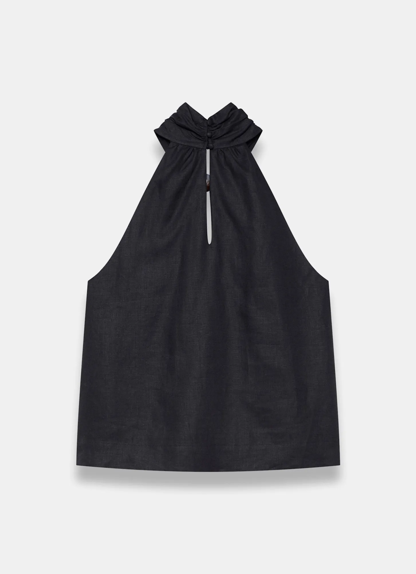Black Linen Halter Top