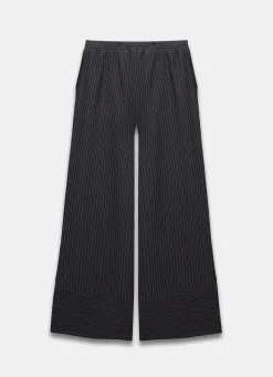 Black Pinstripe Wide Trousers