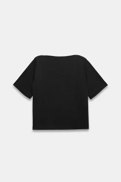 Black Slash Neck T Shirt