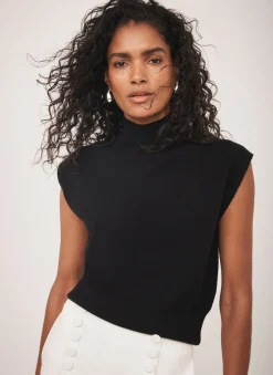 Black Sleeveless Knit Top
