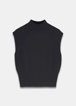 Black Sleeveless Knit Top