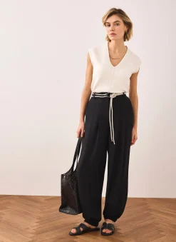 Black Soft Balloon Trousers