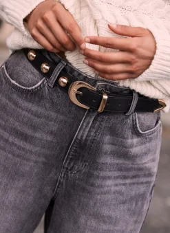 Black Statement Leather Belt
