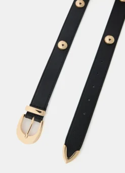 Black Statement Leather Belt