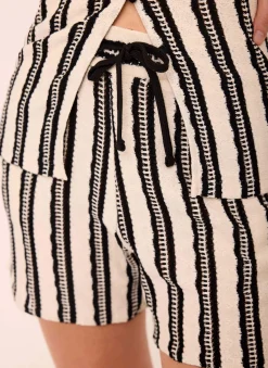 Black Stripe Beach Short Set