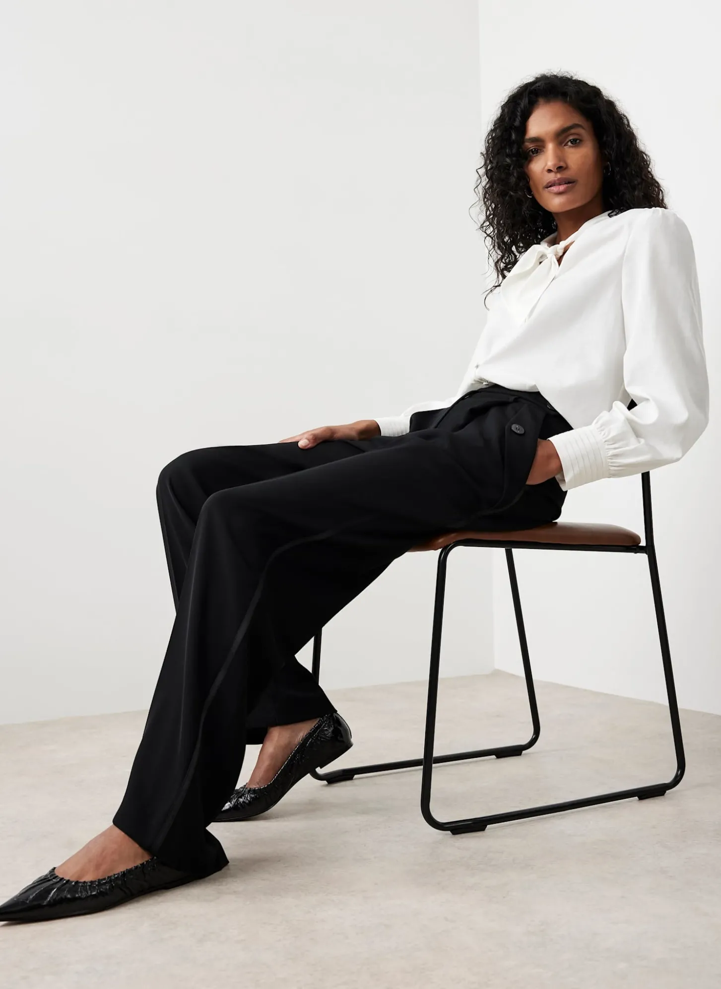 Black Tailored Wide Trousers