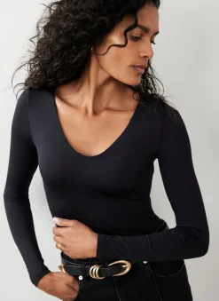Black V Neck Layering Top
