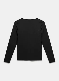 Black V Neck Layering Top