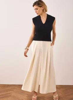 Black Wool Blend Sleeveless Knit Top