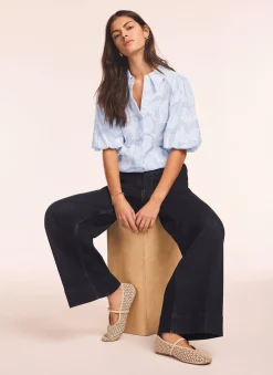 Blue Cotton Jacquard Striped Shirt