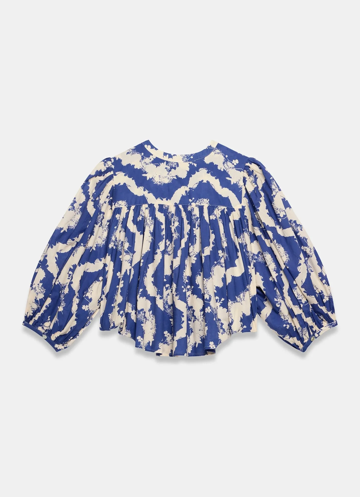 Blue Cotton Printed Blouse