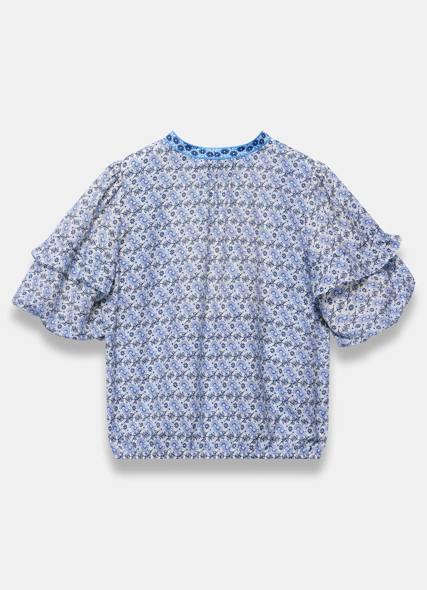 Blue Floral Print Blouse