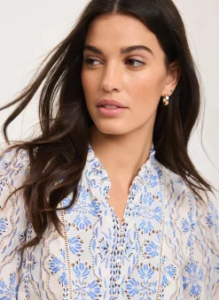 Blue Floral Print Mini Dress