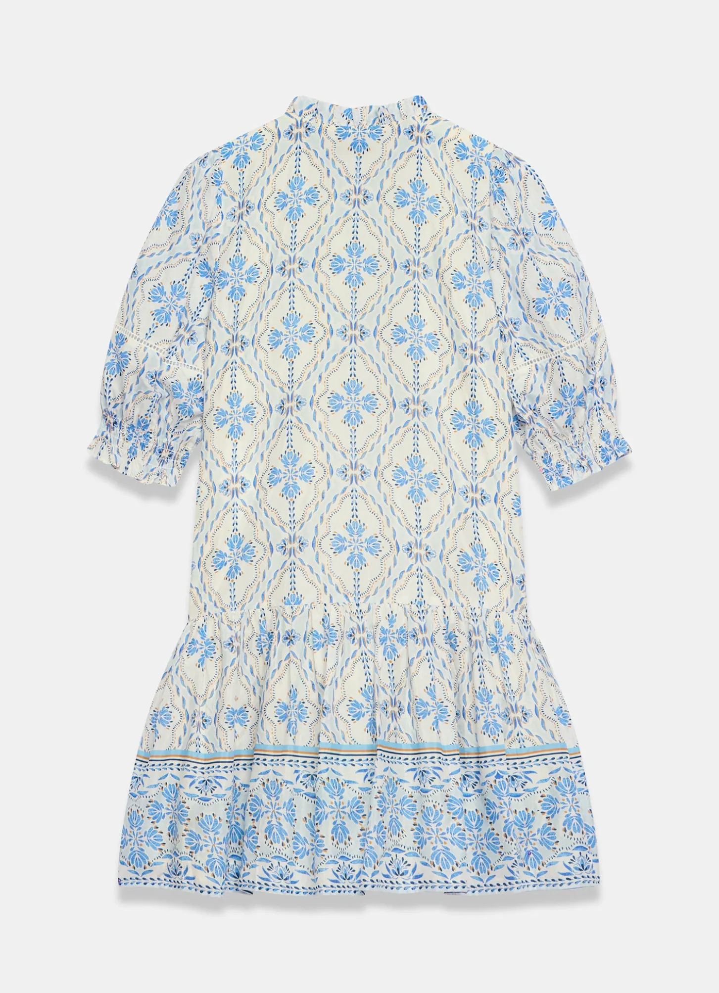 Blue Floral Print Mini Dress